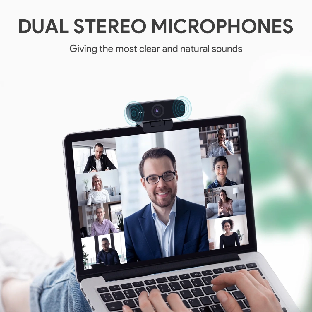 Aukey Full HD 1080p Streaming Webcam with Dual Stereo Microphones