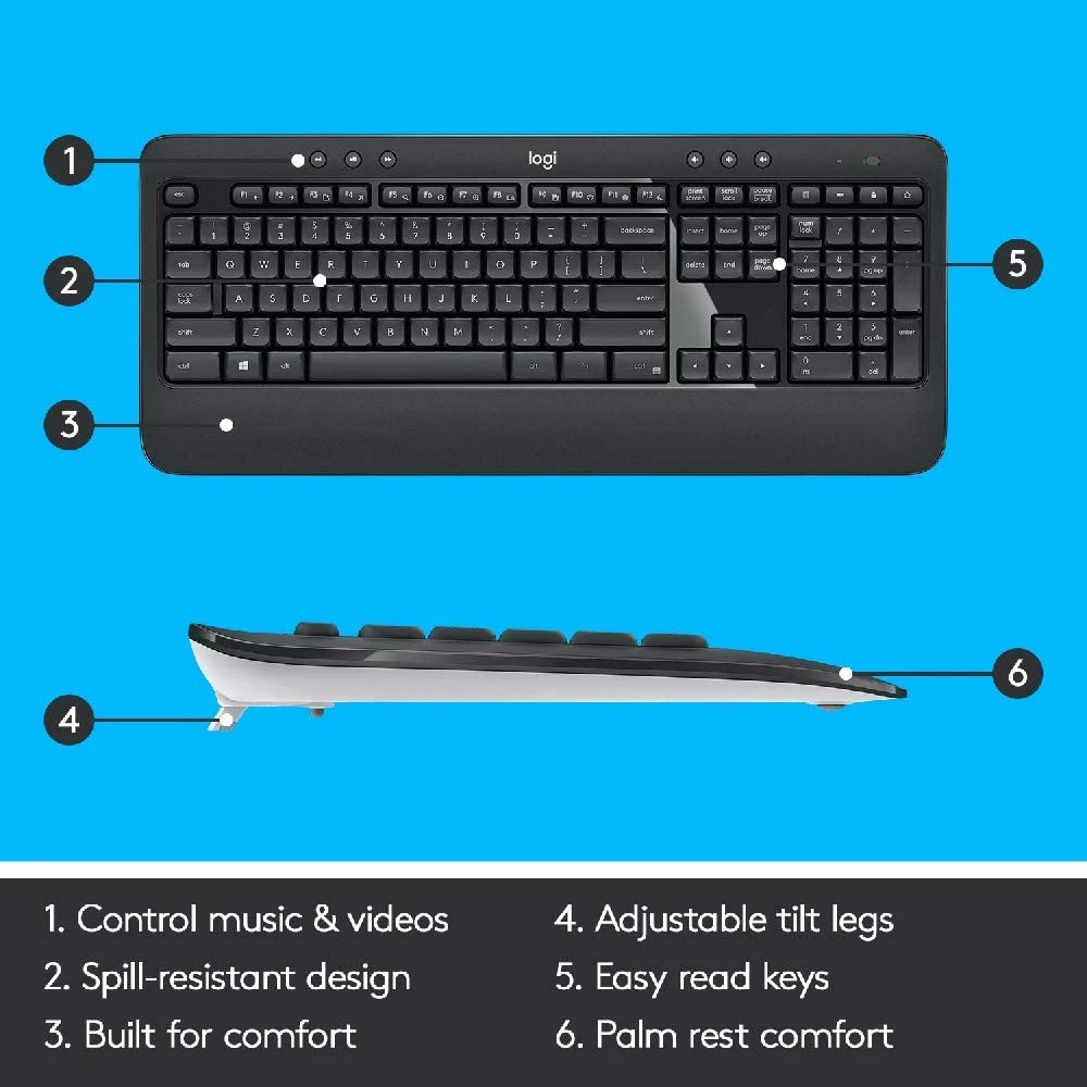 مجموعة لوحة المفاتيح والماوس اللاسلكية المتقدمة Logitech MK540
