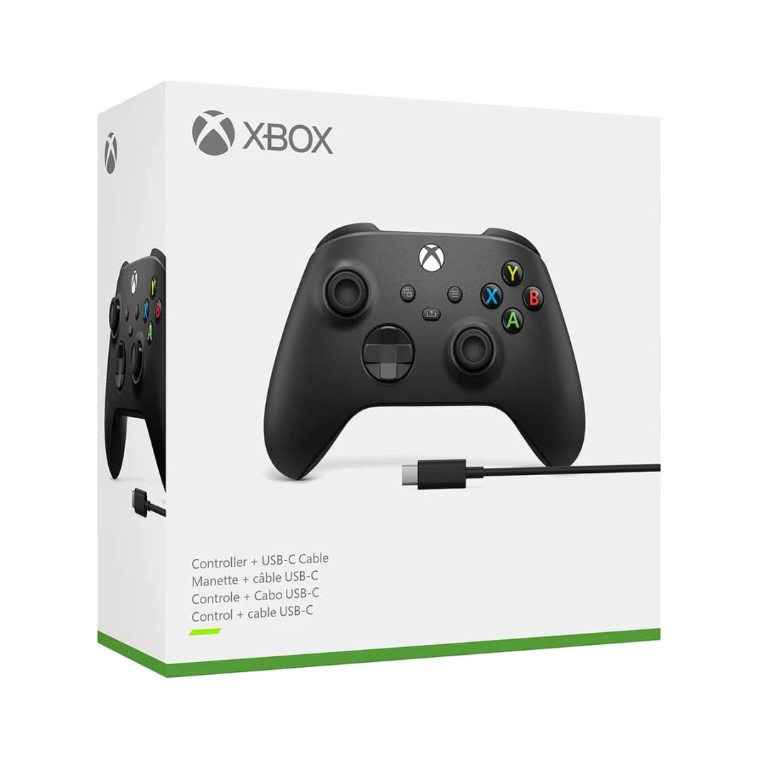 وحدة تحكم Xbox اللاسلكية + كابل USB-C - أسود كربوني