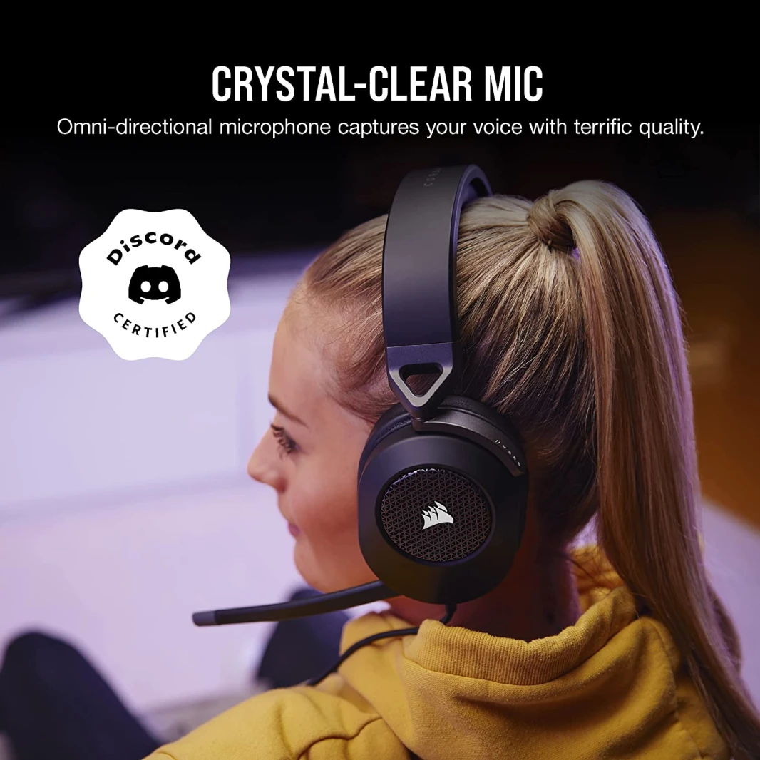 سماعة رأس للألعاب Corsair HS65 Dolby Audio 7.1 Surround Sound – كربون
