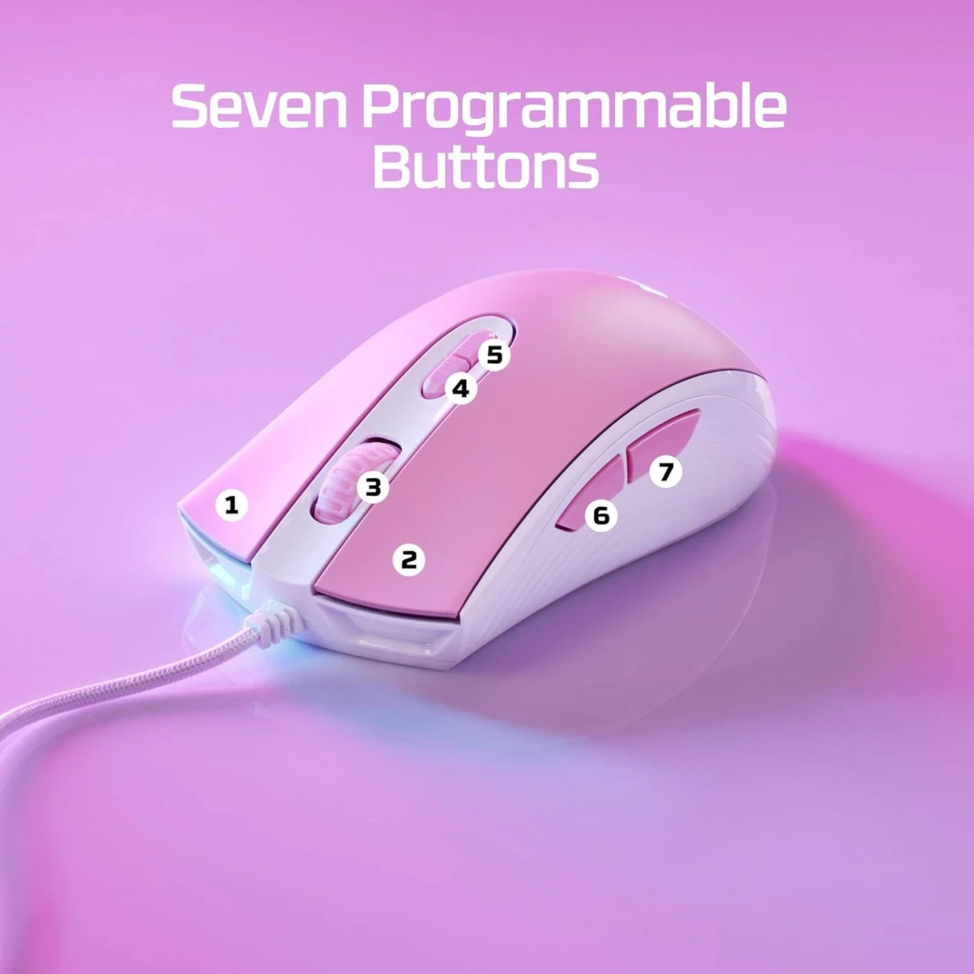 HyperX Pulsefire Core RGB Gaming Mouse – White Pink