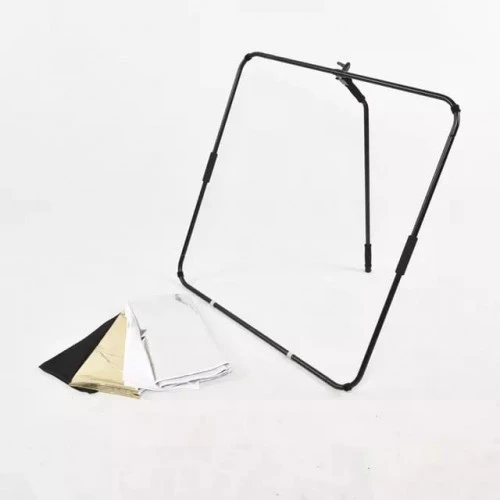 عاكس استوديو مع إطار قابل للطي وقضيب مقبض 100 × 100 سم