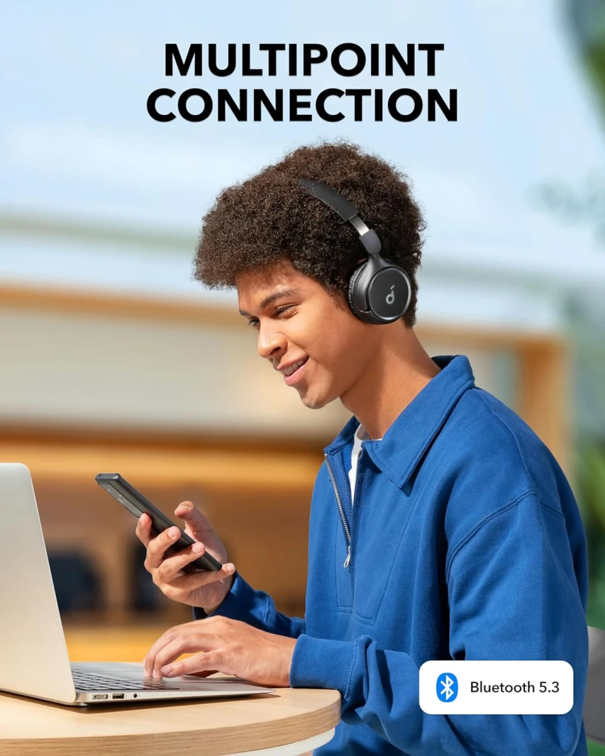 سماعات رأس Anker Soundcore H30i اللاسلكية 70H Playtime فوق الأذن - أسود