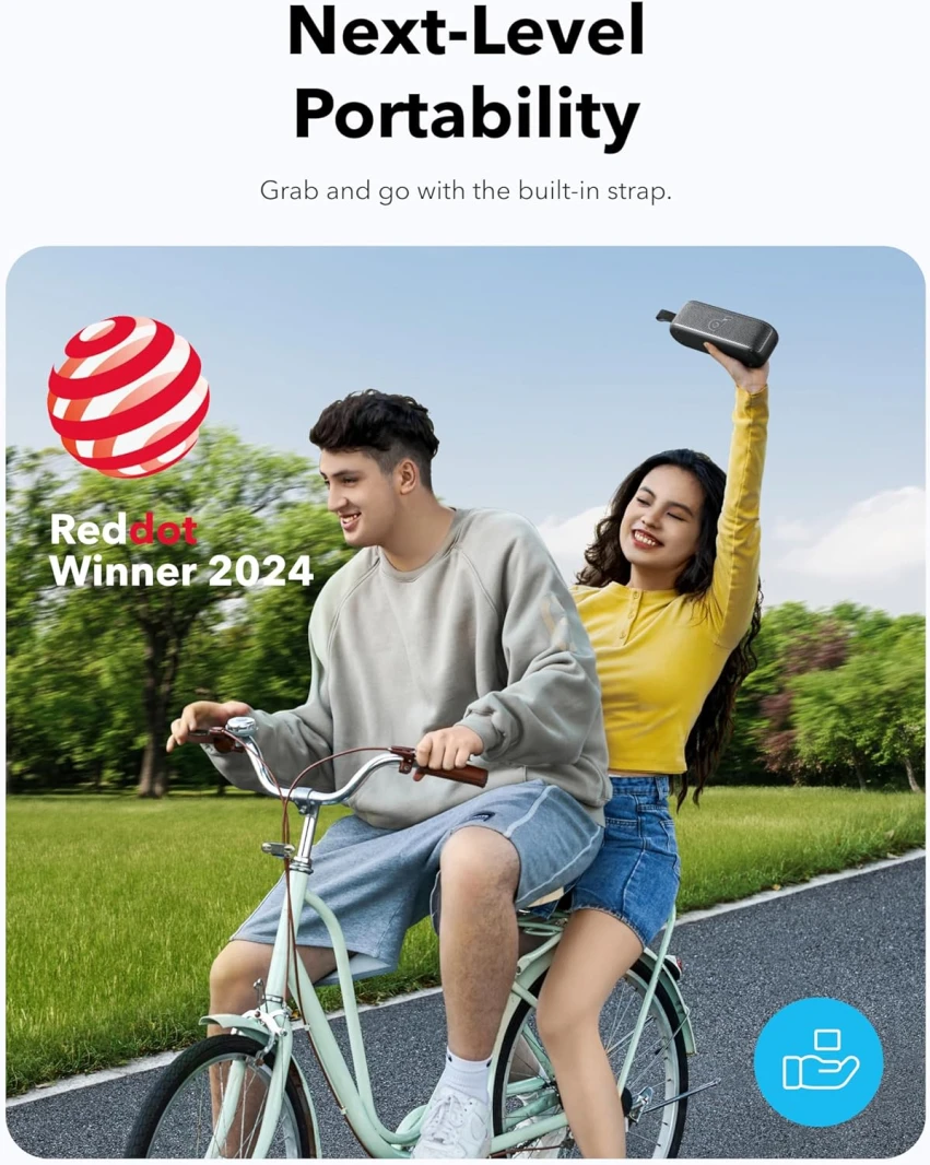 مكبر صوت Anker Soundcore Motion 100 مقاوم للماء ومحمول بتقنية البلوتوث - أسود
