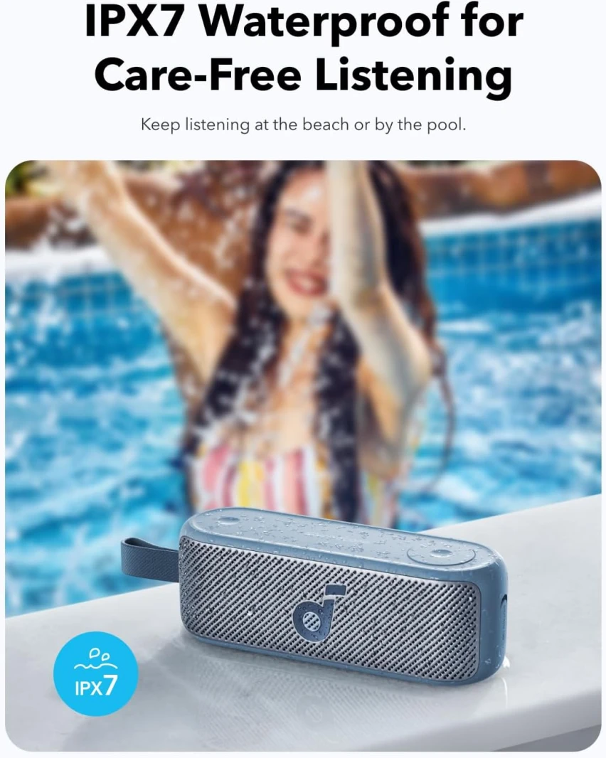 مكبر صوت Anker Soundcore Motion 100 مقاوم للماء ومحمول بتقنية البلوتوث - أسود