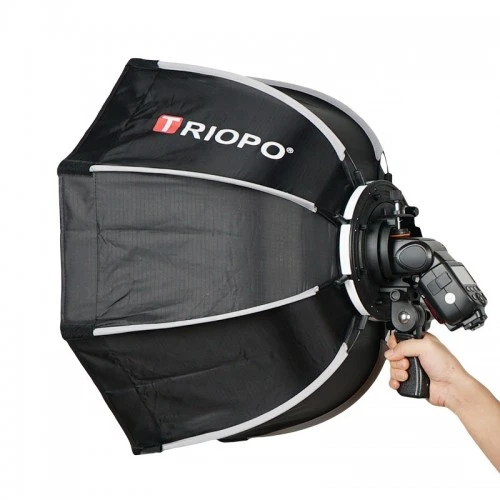 صندوق إضاءة TRIOPO قابل للطي ومثمن الشكل بطول 90 سم لوحدة Speedlite