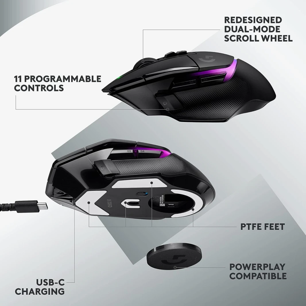 ماوس الألعاب Logitech G502 X Plus Lightspeed اللاسلكي RGB - أسود