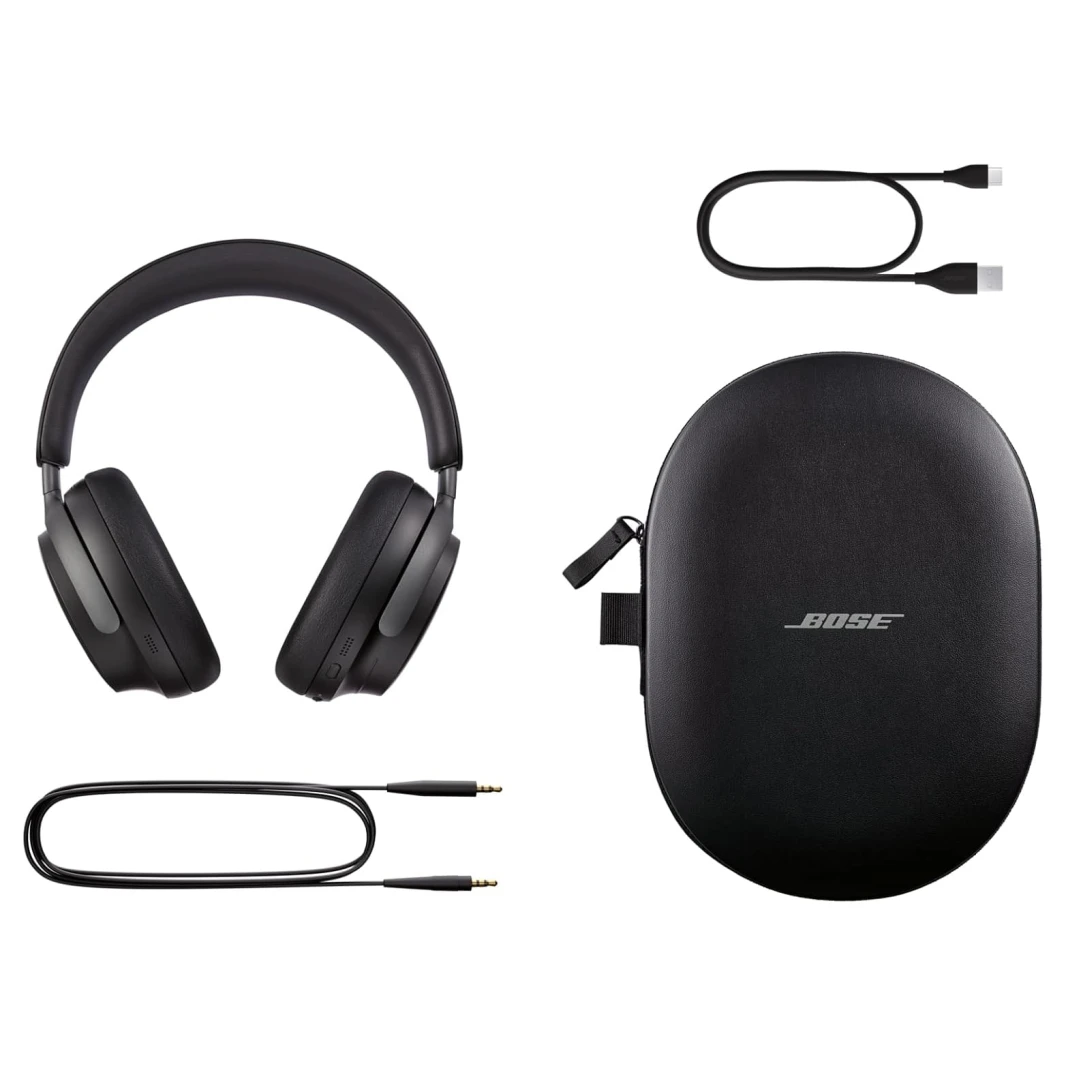 سماعات Bose QuietComfort Ultra اللاسلكية بتقنية البلوتوث وإلغاء الضوضاء مع الصوت المكاني - أسود (طلب مسبق)