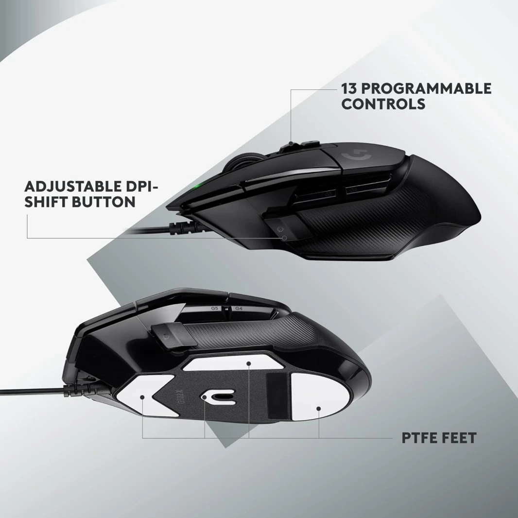 ماوس الألعاب Logitech G502 X Wired LIGHTFORCE – أسود