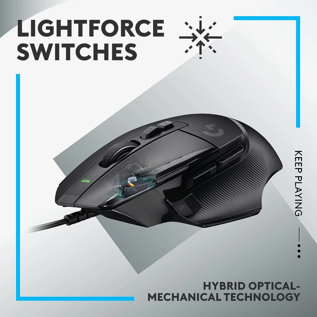 ماوس الألعاب Logitech G502 X Wired LIGHTFORCE – أسود