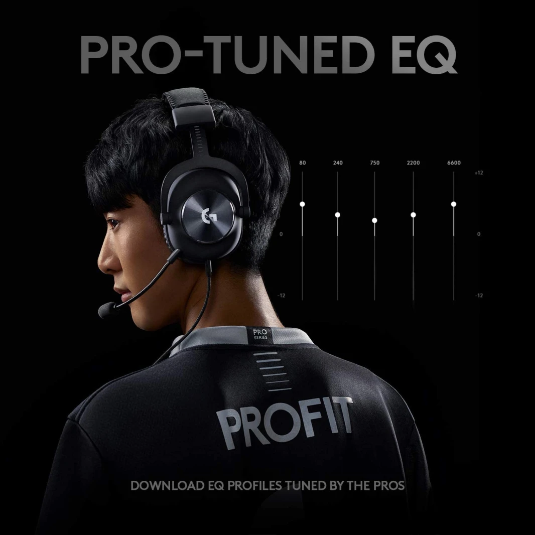 سماعة الألعاب Logitech G PRO X (DTS 7.1) مع Blue Voice - أسود
