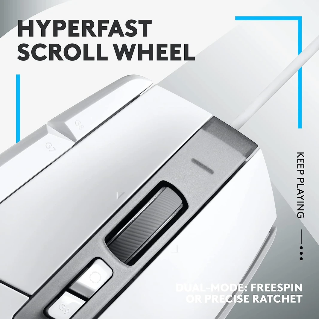 ماوس الألعاب Logitech G502 X Wired LIGHTFORCE – أبيض