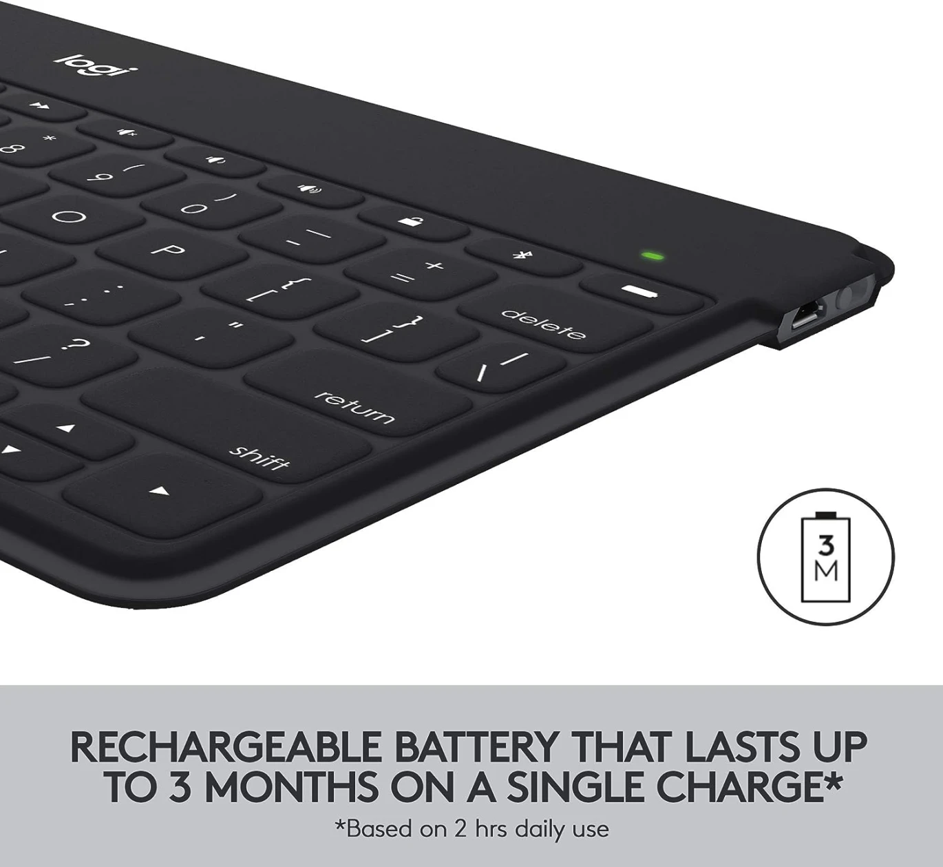 لوحة مفاتيح Logitech Keys To Go فائقة النحافة وخفيفة الوزن بتقنية البلوتوث - وردية