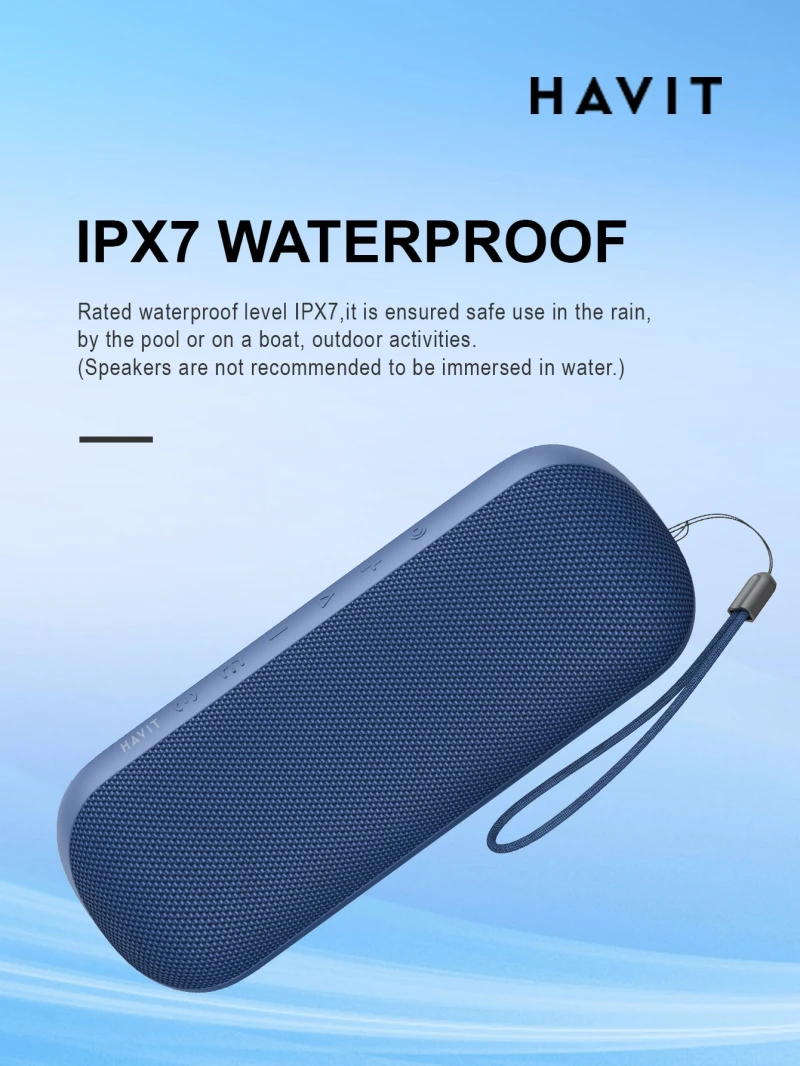 مكبر صوت Havit M69 Dual Strong Bass IPX7 مقاوم للماء بتقنية البلوتوث - أسود