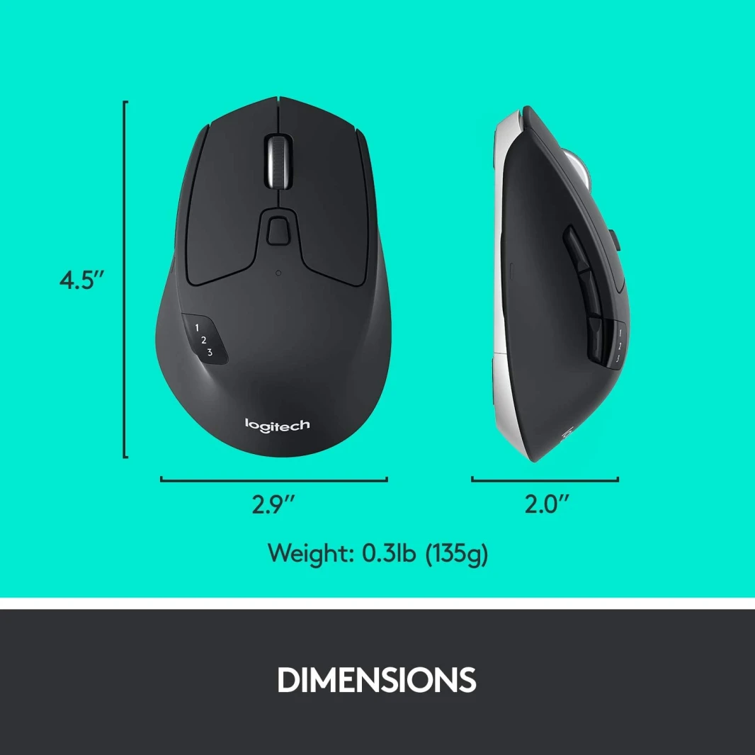 ماوس Logitech M720 اللاسلكي / بلوتوث Triathlon متعدد الأجهزة