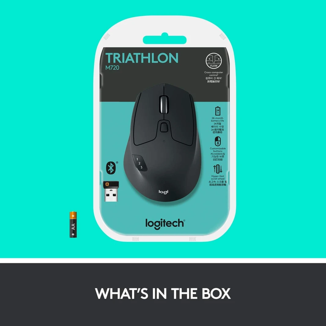 ماوس Logitech M720 اللاسلكي / بلوتوث Triathlon متعدد الأجهزة