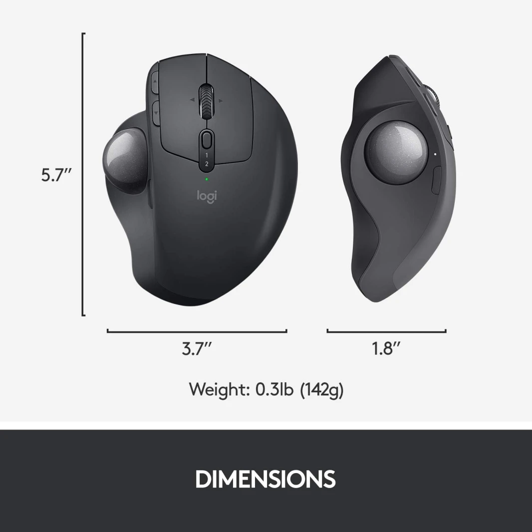 ماوس Logitech MX Ergo Ergonomic Design اللاسلكي المزود بكرة التتبع