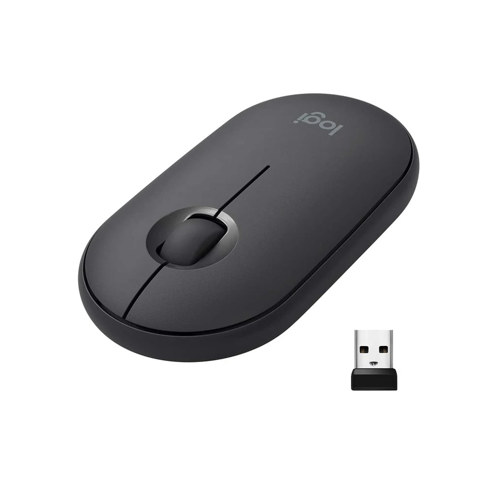 ماوس Logitech Pebble Mouse 2 M350s Slim اللاسلكي بتقنية البلوتوث - جرافيت