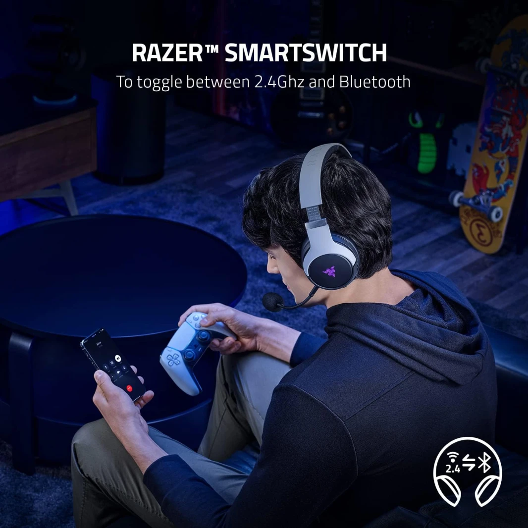 سماعة الألعاب Razer Kaira Pro RGB Dual Wireless مع Haptics