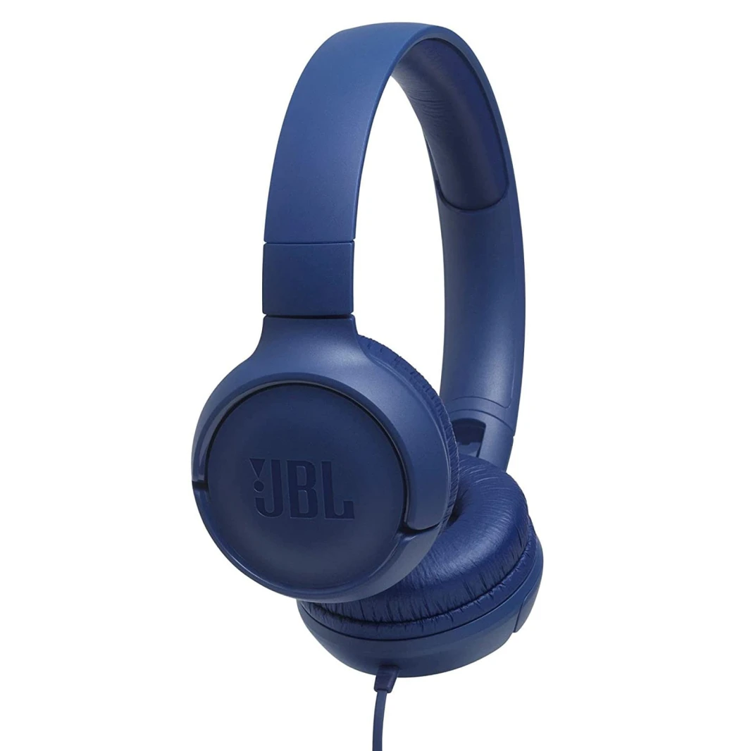 JBL Tune 500 On-Ear Wired Headphone with Mic – Blue
