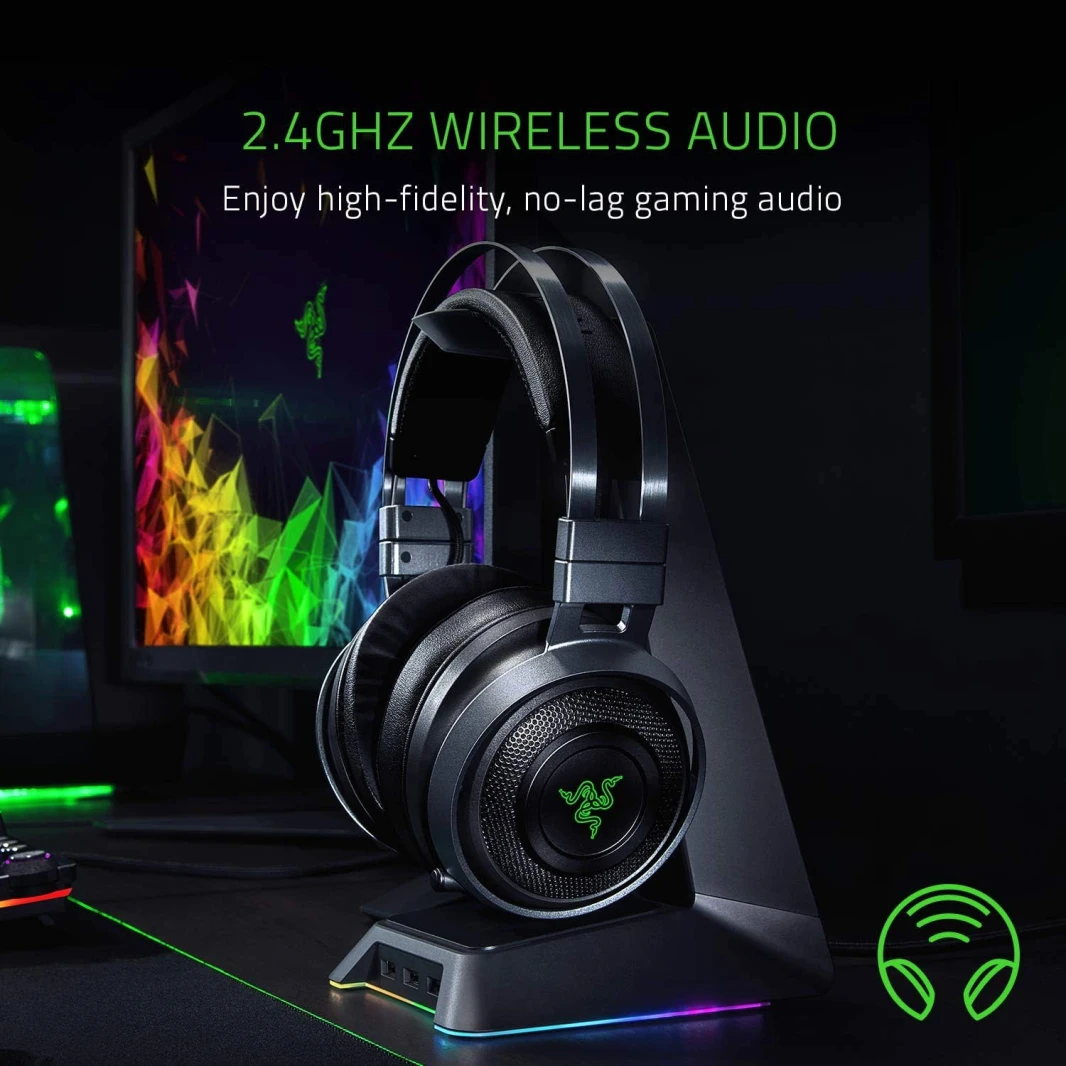 سماعة الألعاب Razer Nari Ultimate Wireless 7.1 Surround Sound THX Audio
