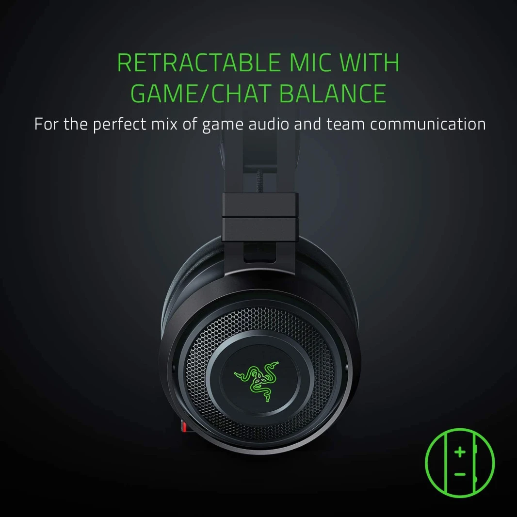 سماعة الألعاب Razer Nari Ultimate Wireless 7.1 Surround Sound THX Audio