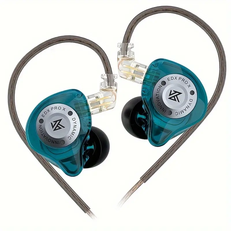 سماعات أذن KZ EDX PRO X Dynamic Circle سلكية IEM - لون سماوي بدون ميكروفون