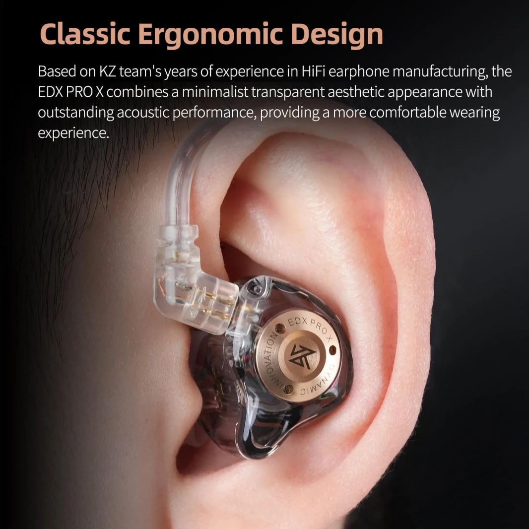 سماعات أذن KZ EDX PRO X Dynamic Circle سلكية IEM - لون سماوي بدون ميكروفون