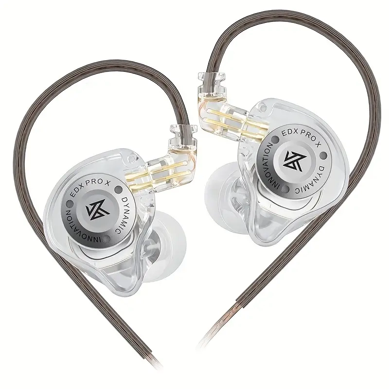 KZ EDX PRO X Dynamic Circle Wired IEM Earbuds – Transparent with Mic