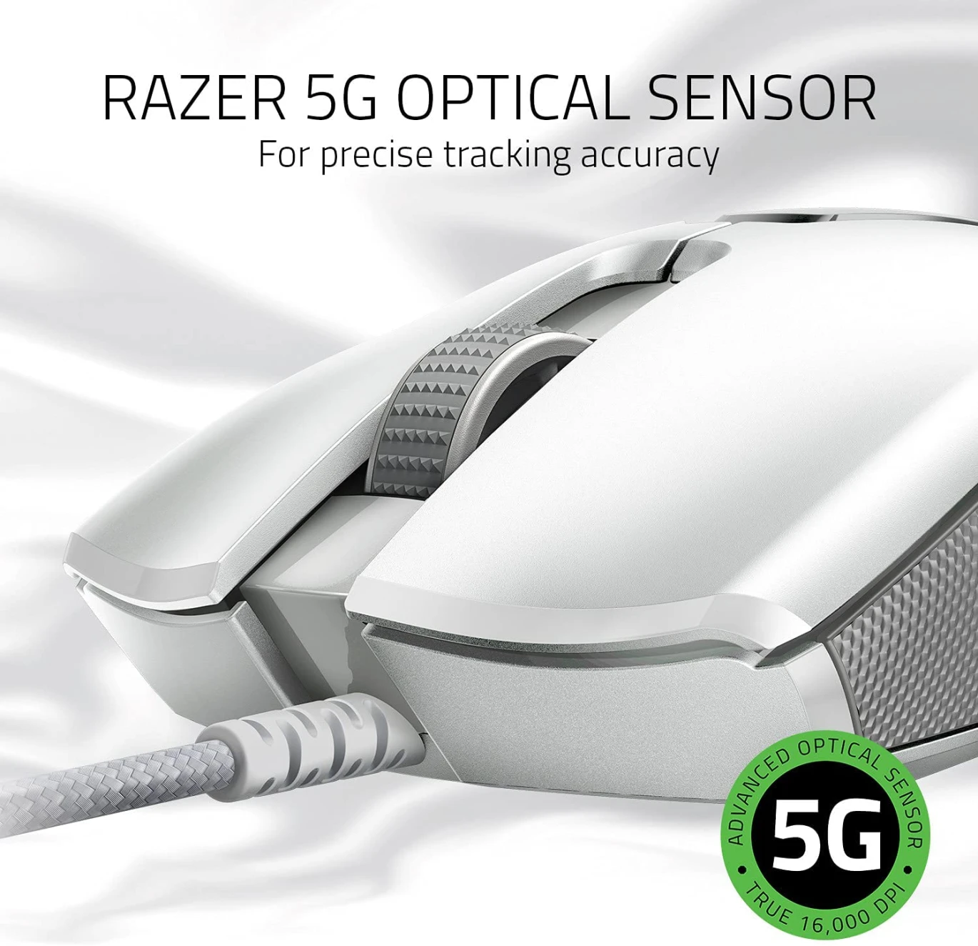 ماوس الألعاب Razer Viper Ultralight Ambidextrous Wired Gaming Mouse – Mercury White