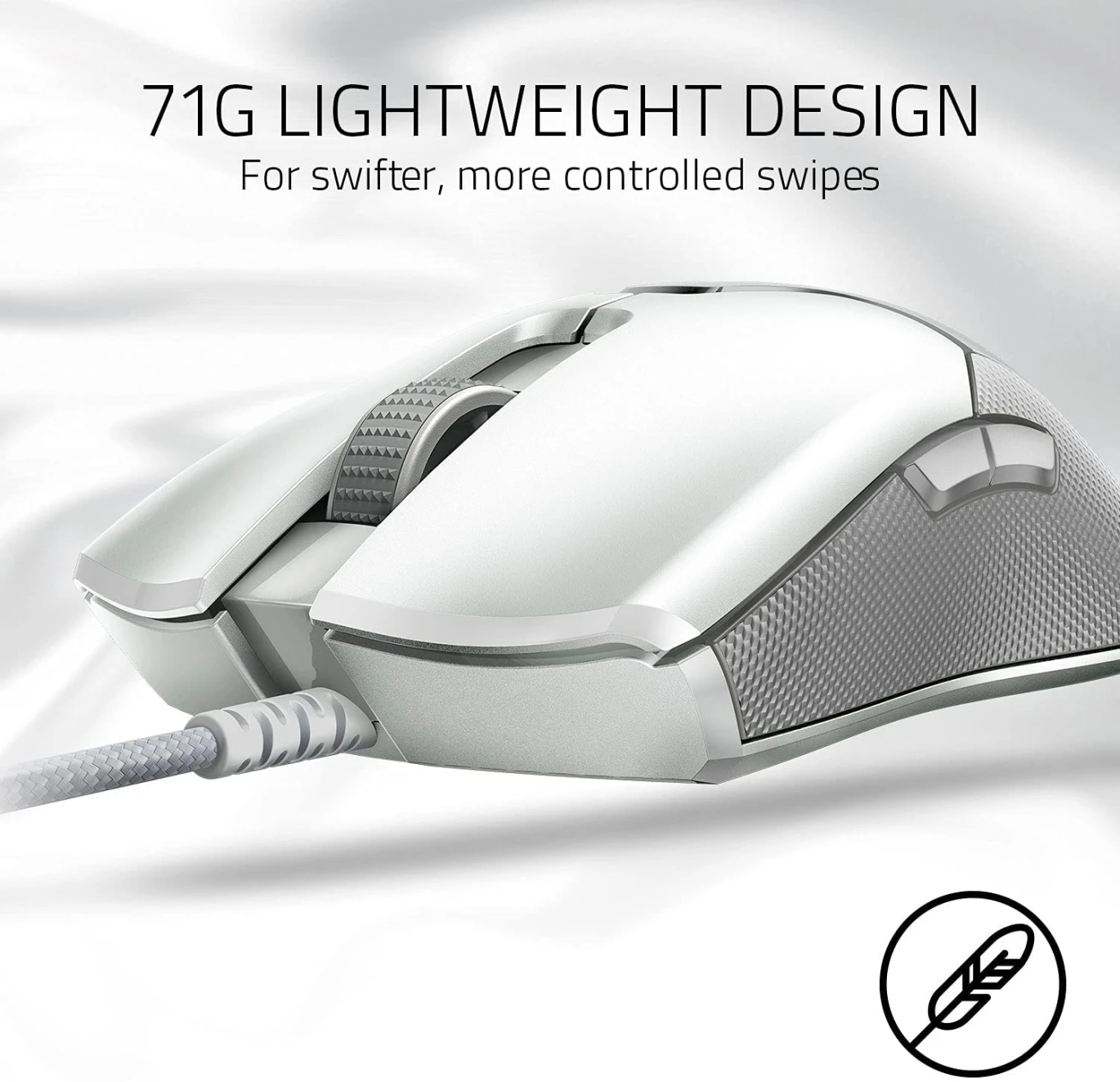 ماوس الألعاب Razer Viper Ultralight Ambidextrous Wired Gaming Mouse – Mercury White