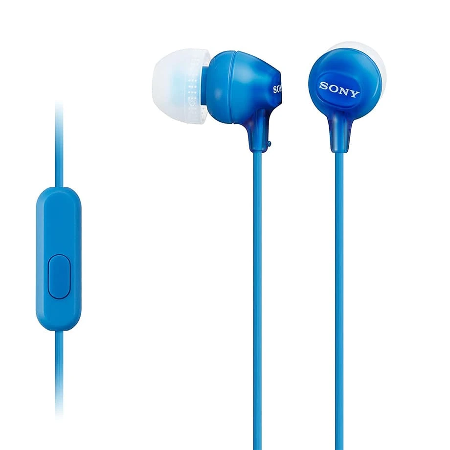 سماعة أذن Sony MDREX15AP مع ميكروفون - أزرق