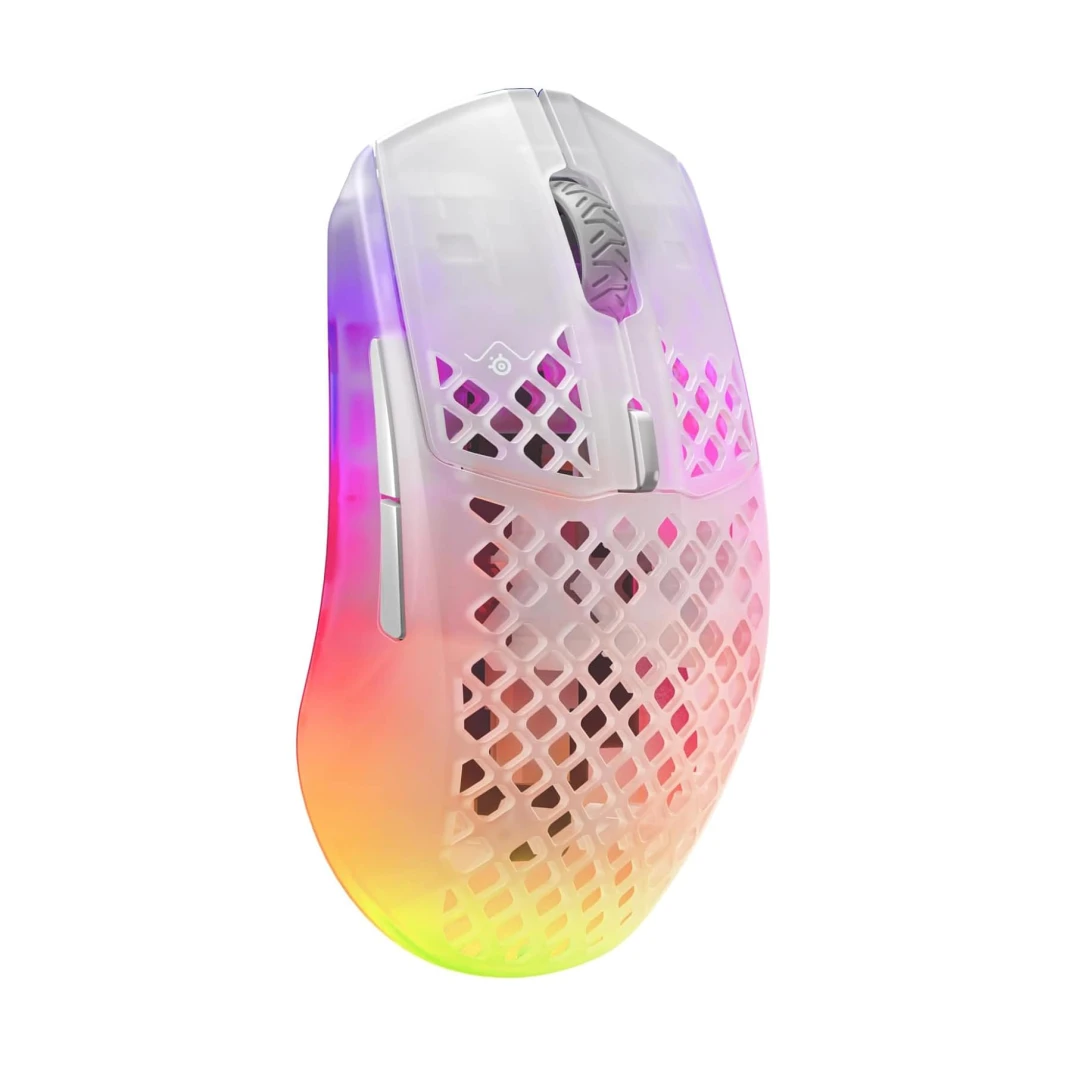 ماوس الألعاب اللاسلكي SteelSeries Aerox 3 خفيف الوزن للغاية مع فتحة RGB - Ghost