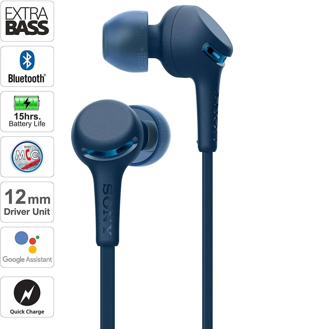 سماعات أذن لاسلكية Sony WI-XB400 Extra Bass داخل الأذن - أزرق