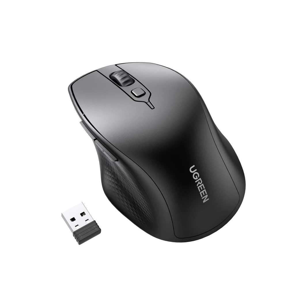 UGREEN Ergonomic Bluetooth 5.0 & 2.4Ghz Wireless Mouse – Black