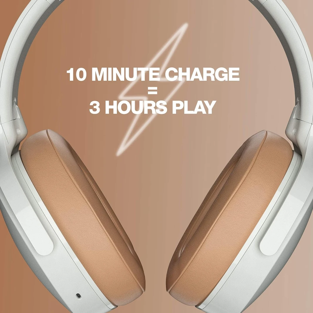 سماعات رأس Skullcandy Hesh ANC اللاسلكية التي تغطي الأذن وتزيل الضوضاء - لون أبيض