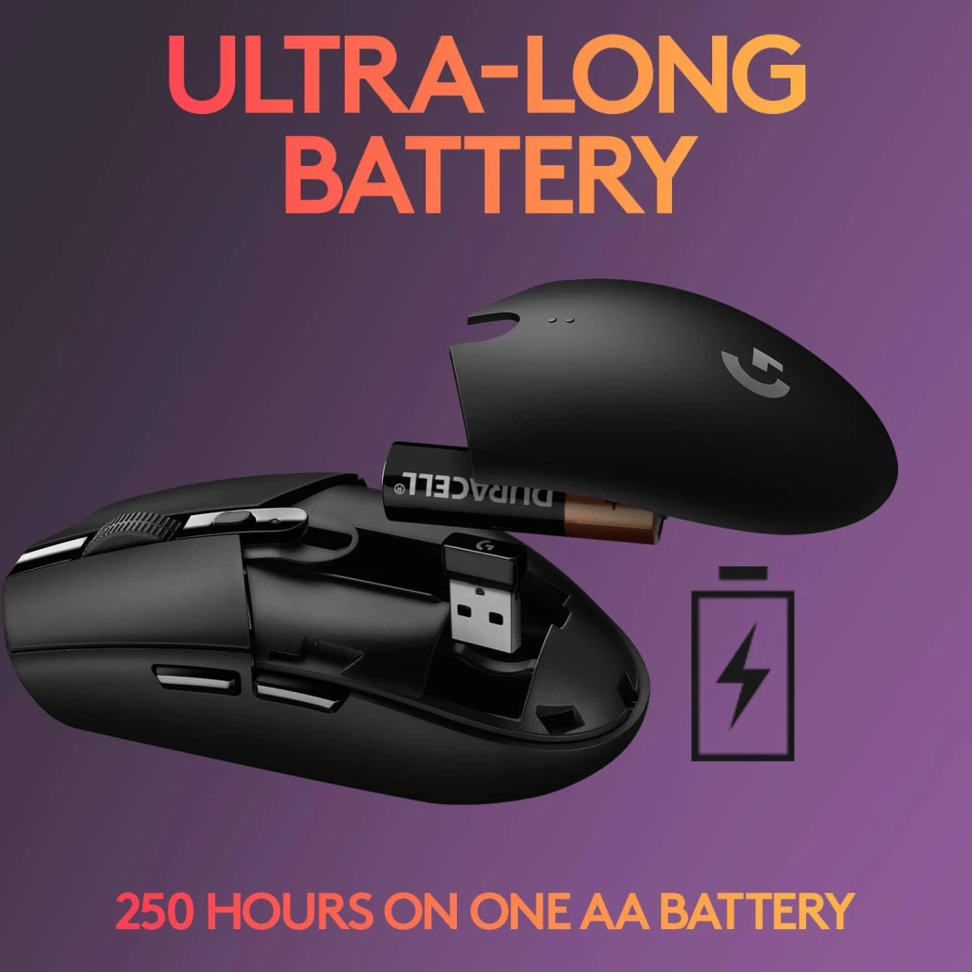 ماوس الألعاب اللاسلكي Logitech G305 LIGHTSPEED – أسود