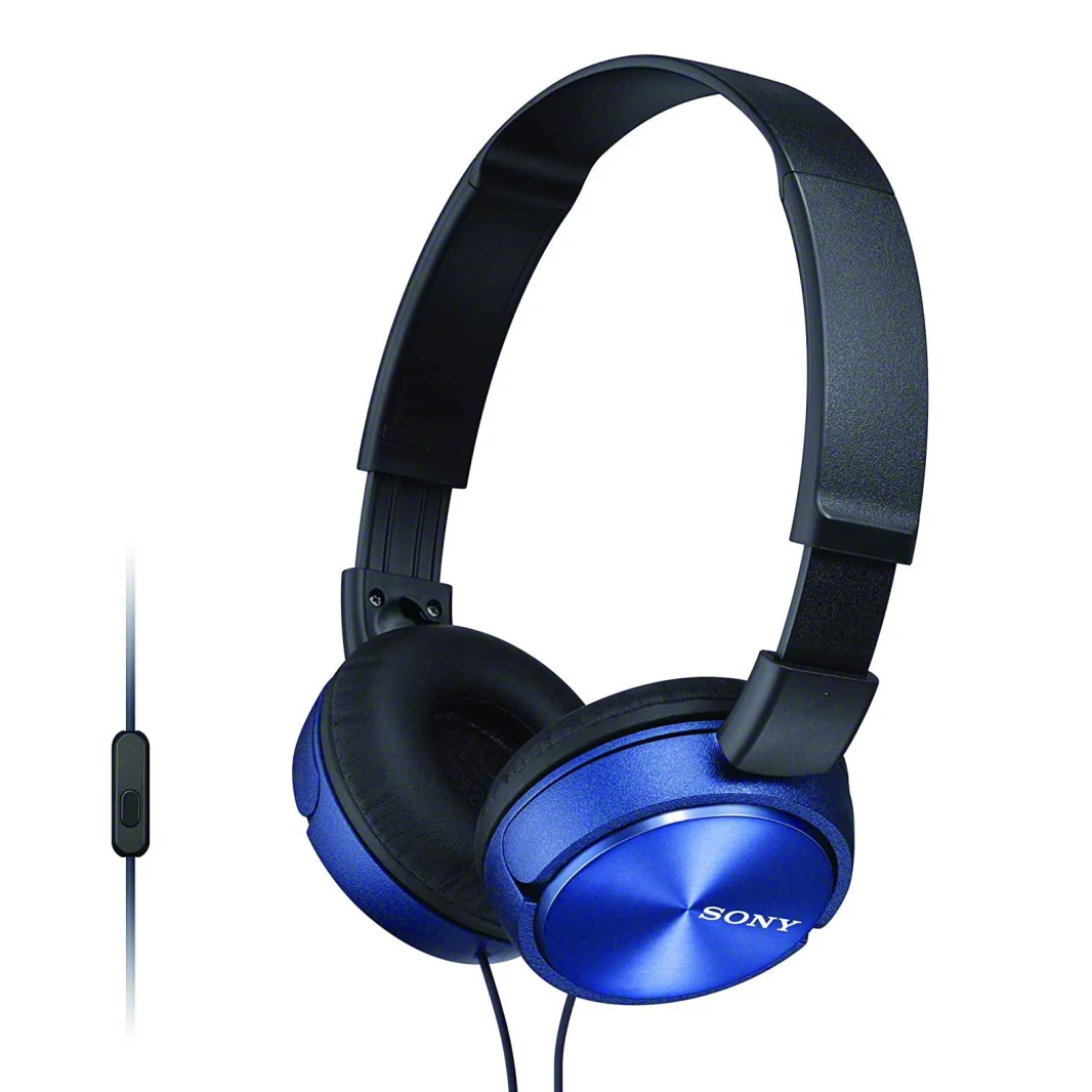Sony ZX310AP On-Ear Headphones with Mic – Blue