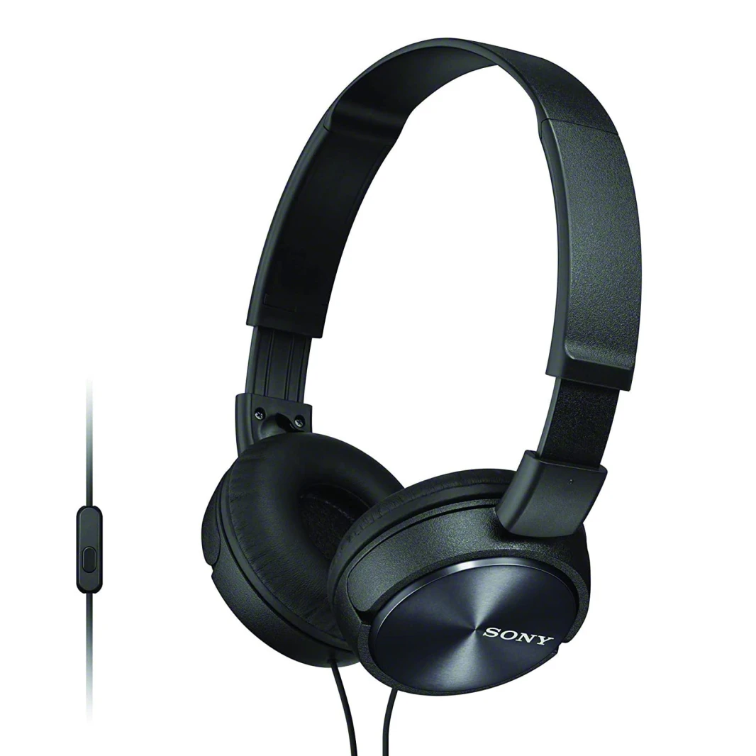 Sony ZX310AP On-Ear Headphones with Mic – Metallic Black