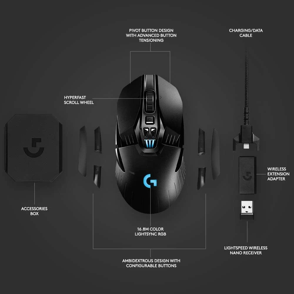 Logitech G903 Hero RGB LIGHTSPEED Wireless Gaming Mouse