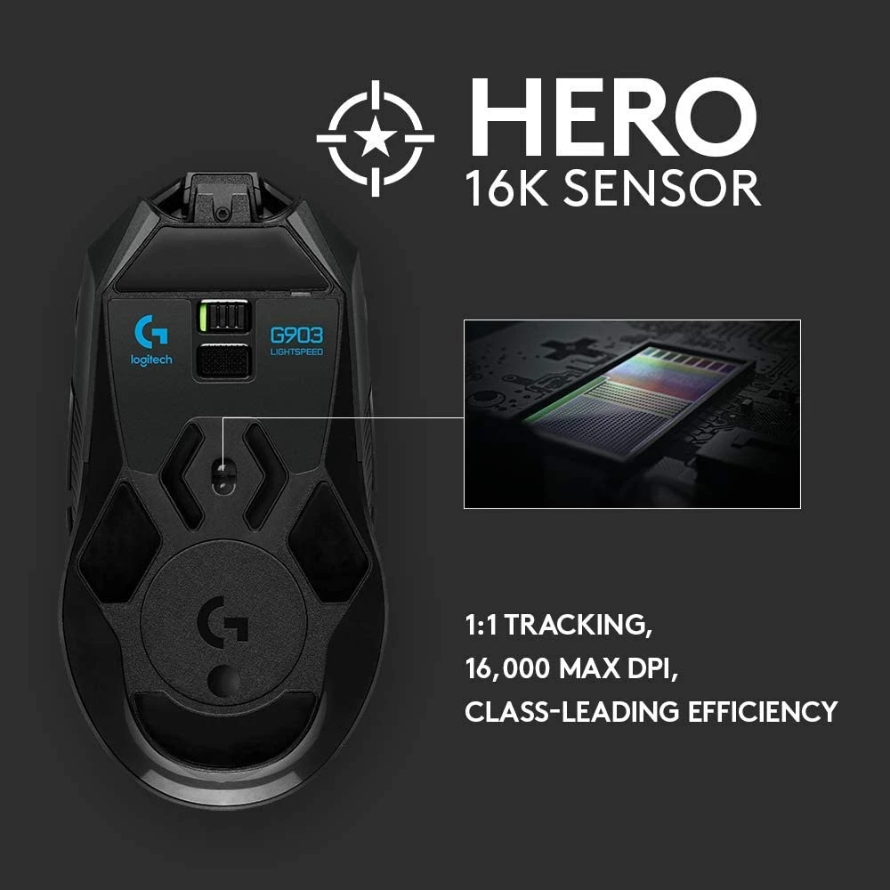 Logitech G903 Hero RGB LIGHTSPEED Wireless Gaming Mouse