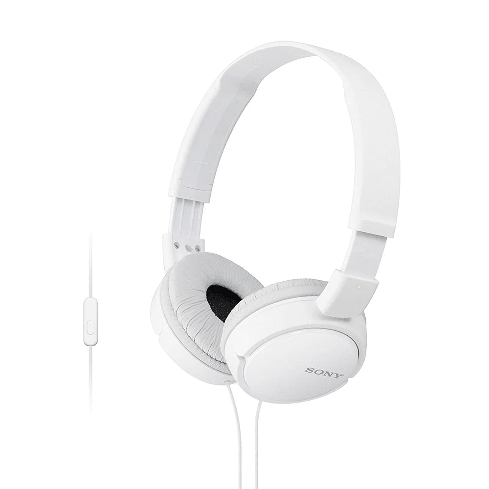 سماعة رأس Sony MDRZX110AP ZX Series Extra Bass مع ميكروفون - أبيض