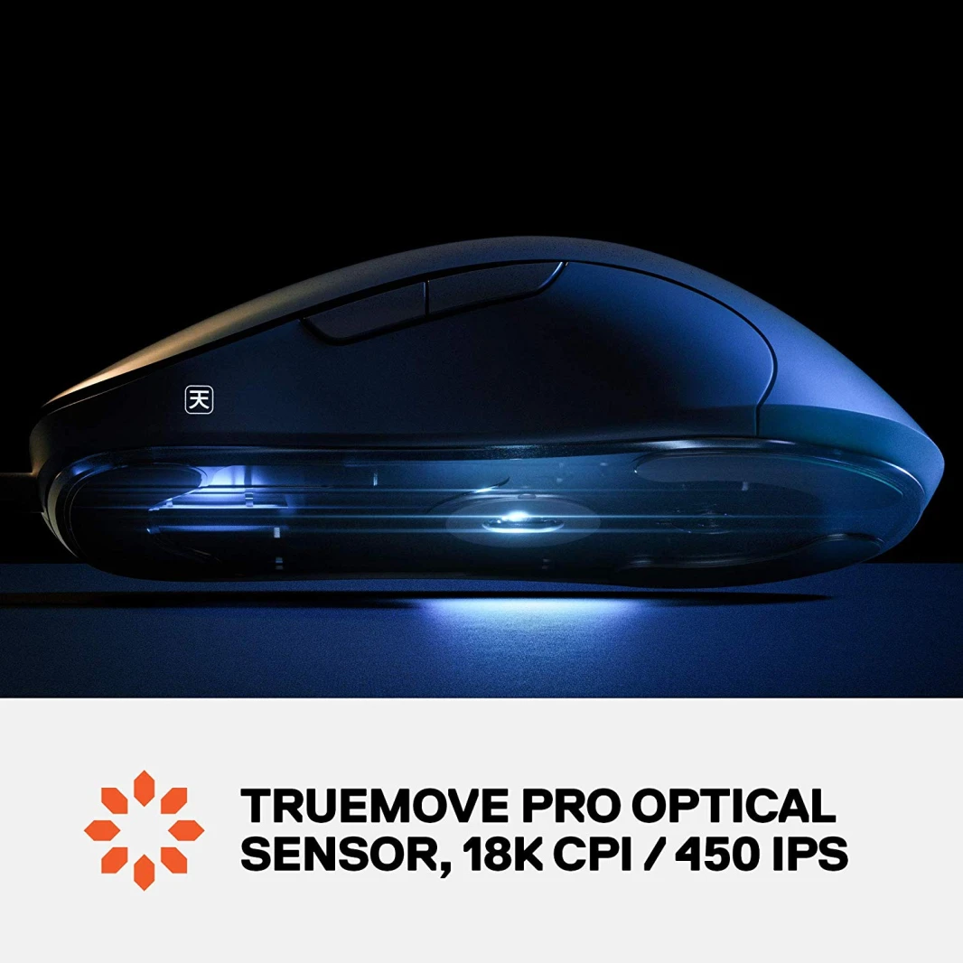 ماوس الألعاب Sensei Ten RGB من SteelSeries - مستشعر بصري TrueMove Pro بدقة 18000 نقطة في البوصة