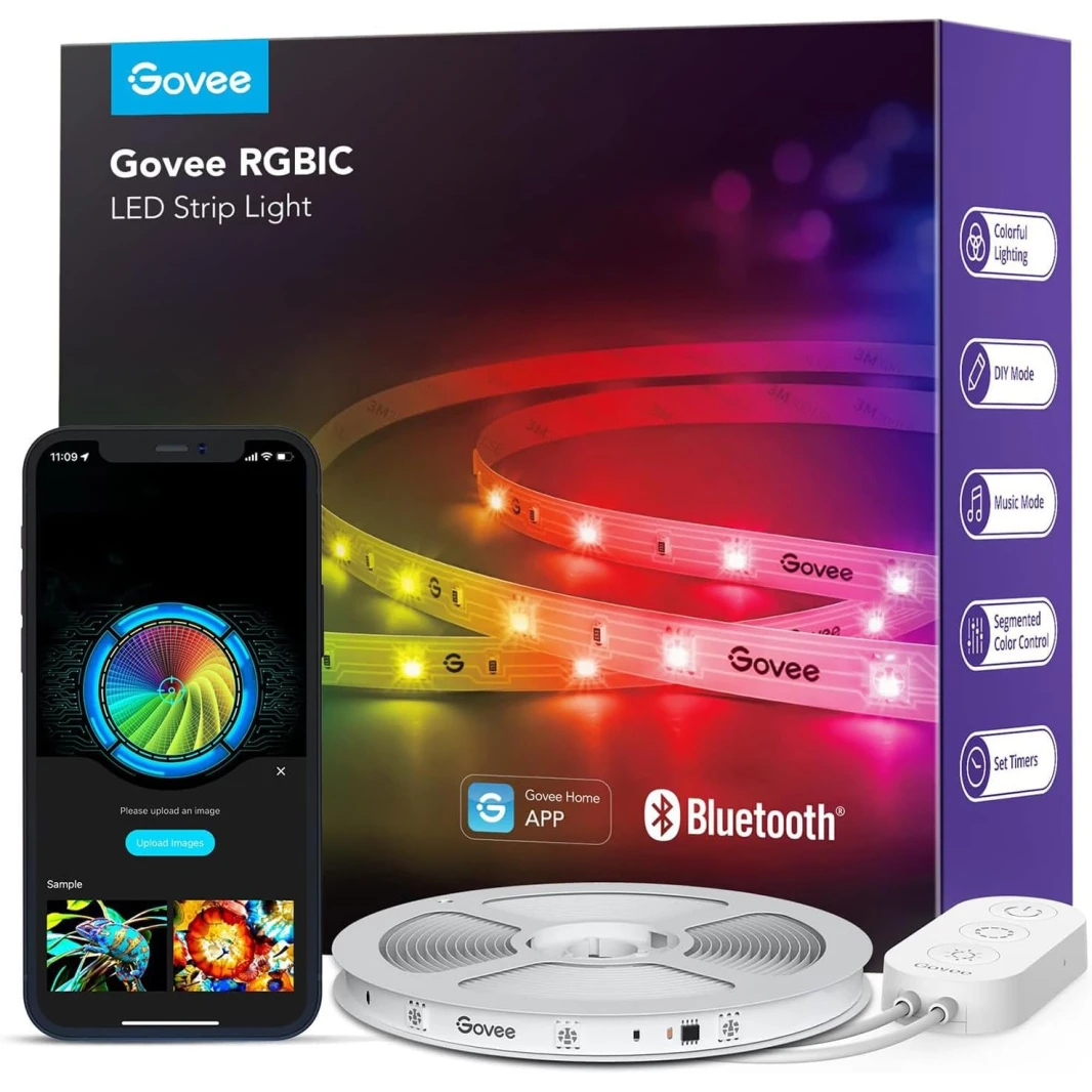 Govee RGBIC H617 Multiple Colors on One Line Smart LED Strip with APP Control and Music Sync – 10M