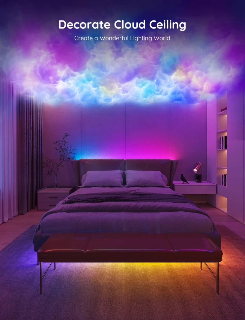 شريط LED ذكي متعدد الألوان على خط واحد من Govee RGBIC H617 مع التحكم في التطبيق ومزامنة الموسيقى - 10 أمتار