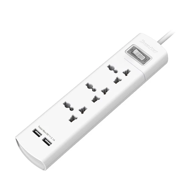 شريط طاقة هانتكي 3 مقابس + 2 منفذ USB، سلك طاقة بطول 1.5 متر (SZM307)