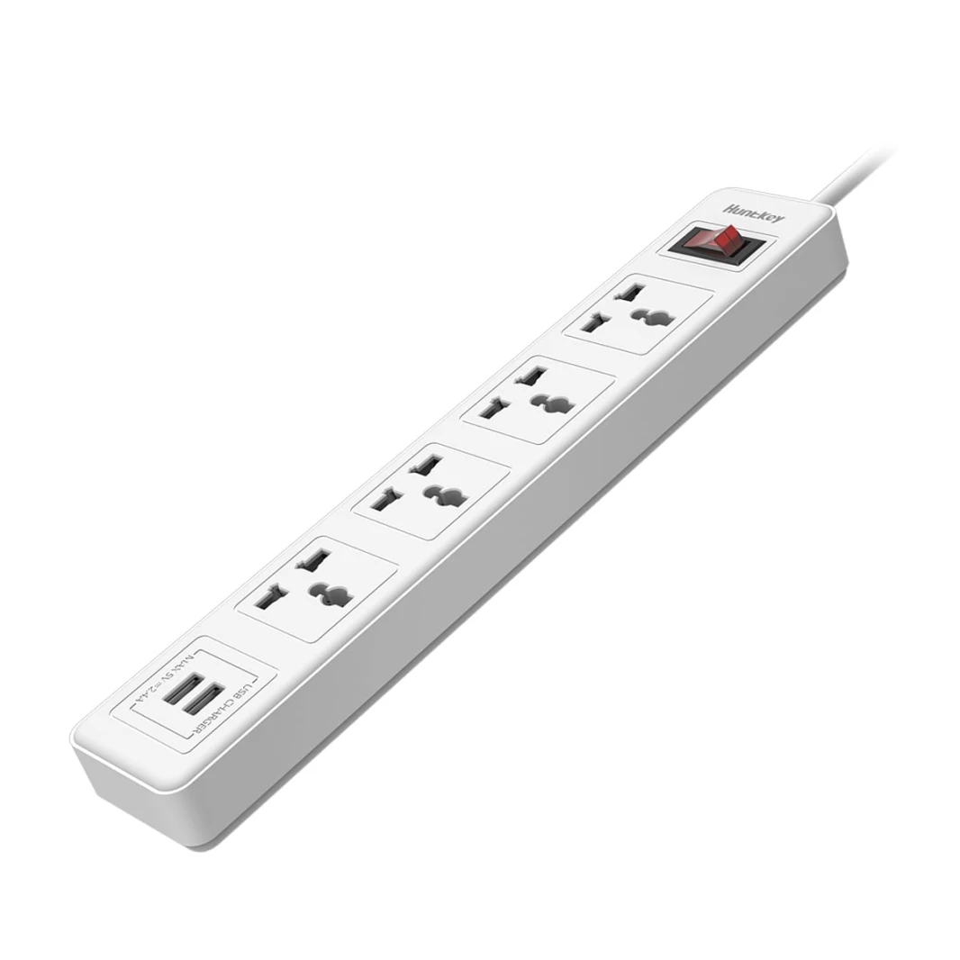 شريط طاقة عالمي من هانتكي مزود بـ 4 مقابس + 2 منفذ USB، سلك طاقة بطول 3 أمتار (SSZ507) – قابس المملكة المتحدة