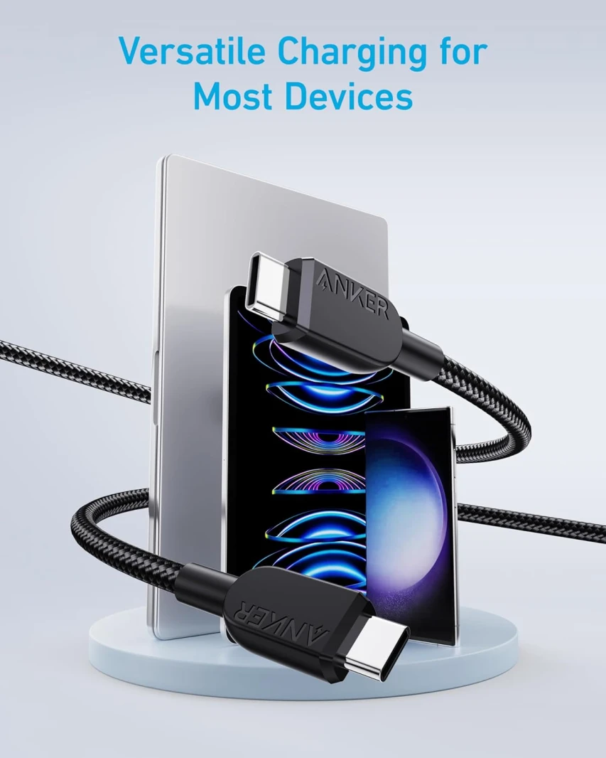 Anker 240W Braided USB C to USB C Cable 3M – Black