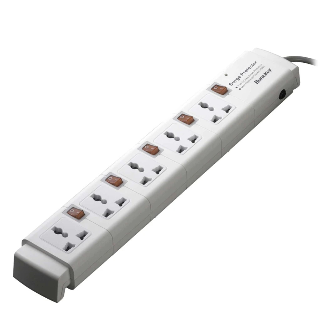 شريط طاقة عالمي من هانتكي بخمسة مقابس، سلك طاقة بطول 3 أمتار (PZC502) – قابس المملكة المتحدة