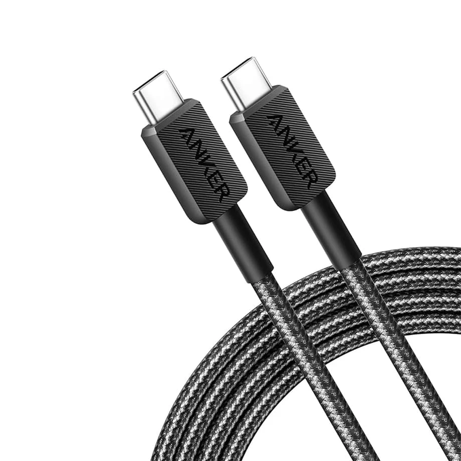 كابل Anker Powerline 322 USB C إلى C مضفر بطول 1.8 متر - أسود